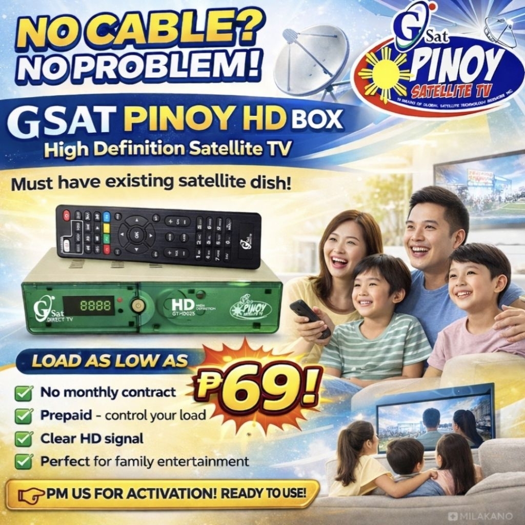 PROMO GSAT GPINOY HD TV Box Receiver | Pinoy Satellite TV | Prepaid ...