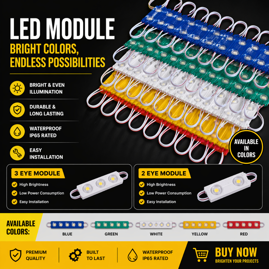 SMD 2835 chip LED Module 3eye / 2eye / White, Warm white, Red, Blue ...
