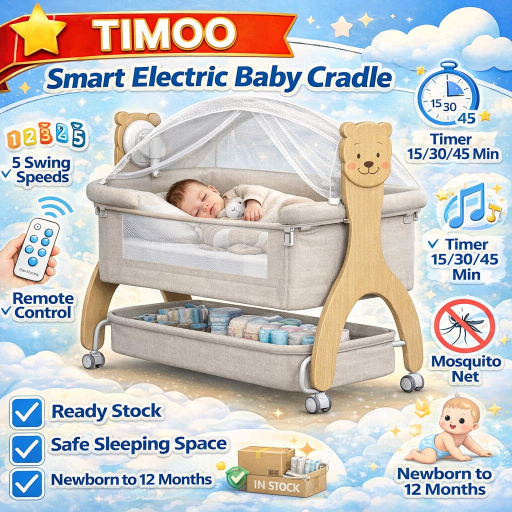 Crib for Baby Electric Baby Crib Rocking Cradle 5 Speed Swing Bluetooth ...