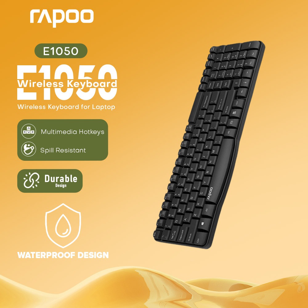 Rapoo E1050 Wireless Keyboard for Laptop 2.4GHz Spill-resistant and ...