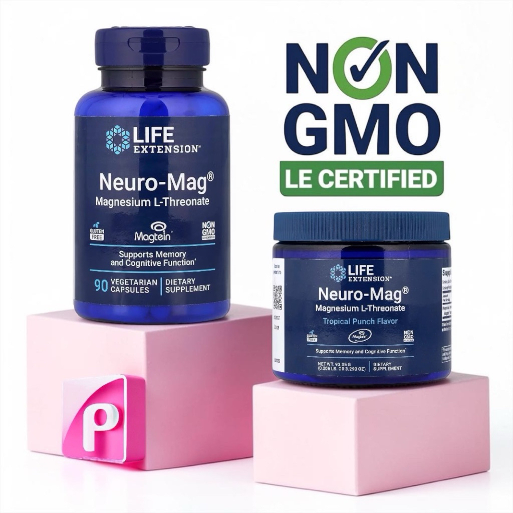 Life Extension Neuro-Mag Magnesium L-Threonate 90 Vegetable Capsules ...