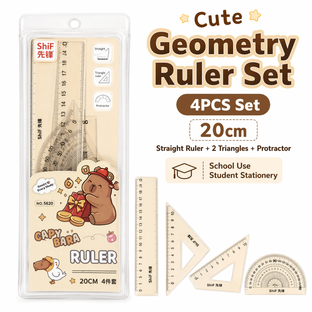 GOODAY Grade School Ruler Set for School Protractor Measurement Square ...