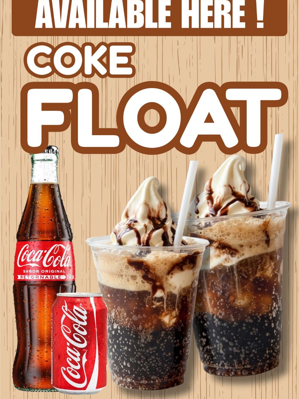 laminated signages coke float/choco float/fruit soda/halo halo/snowball ...