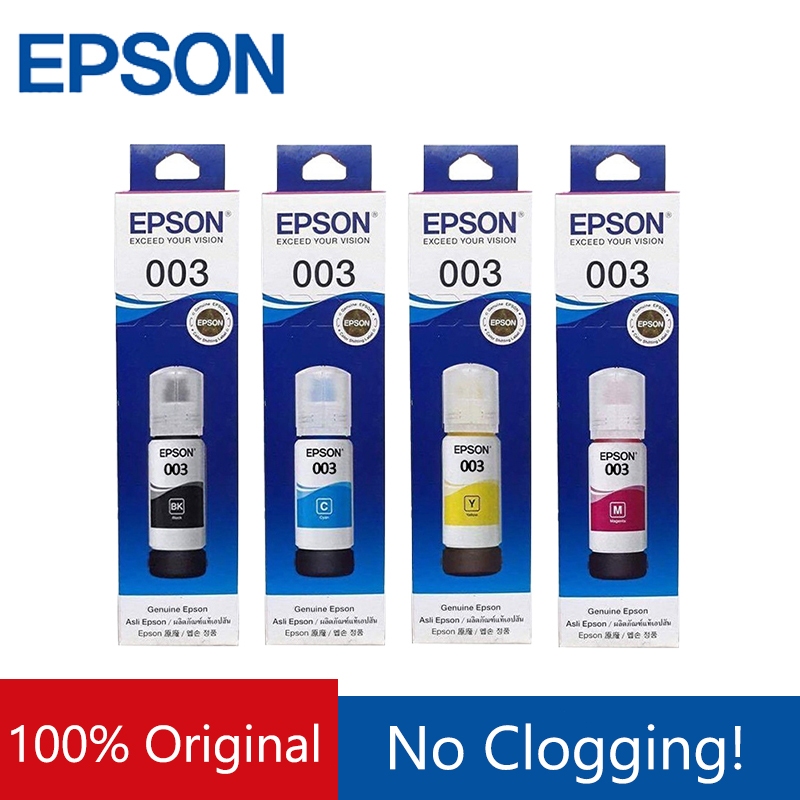 Epson 003 Ink 100% Original 65ml Epson Printer Genuine Refill Ink L3210 ...