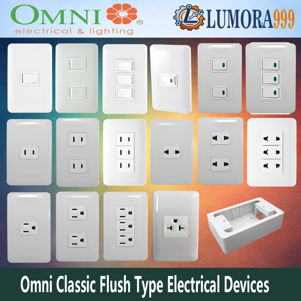Omni Flush Type Universal Outlet,Switch 1Way,3Way,1GANG, 2GANG, 3GANG ...