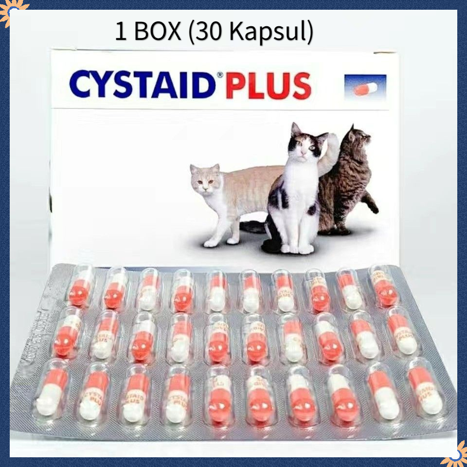 Vetplus Cystaid Plus 1 BOX (30 Capsules) Urinary Tract Supplement Cat ...
