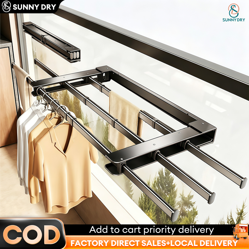 Shop wall mounted retractable drying rack for Sale on Shopee Philippines