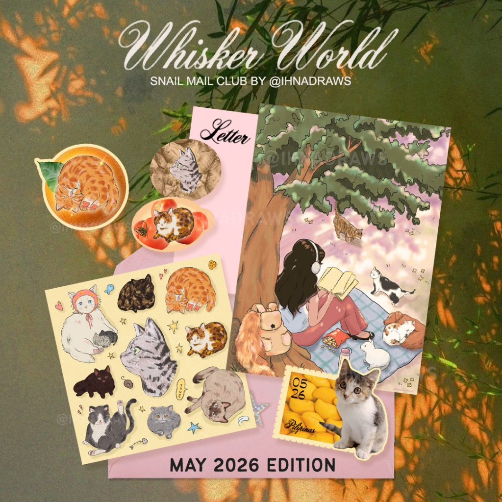 May 2026 WHISKER WORLD Snail Mail Club (art print waterproof stickers ...