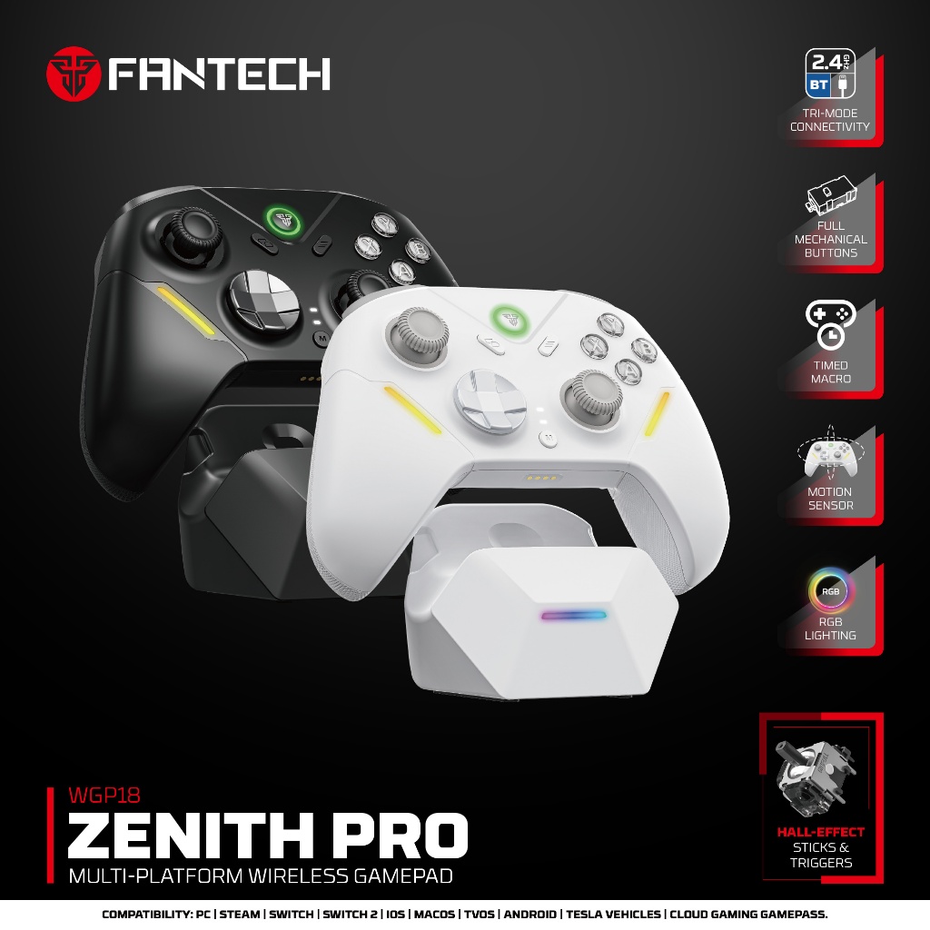 Fantech WGP18 ZENITH PRO Multi-Platform Gamepad Tri-mode Connectivity ...