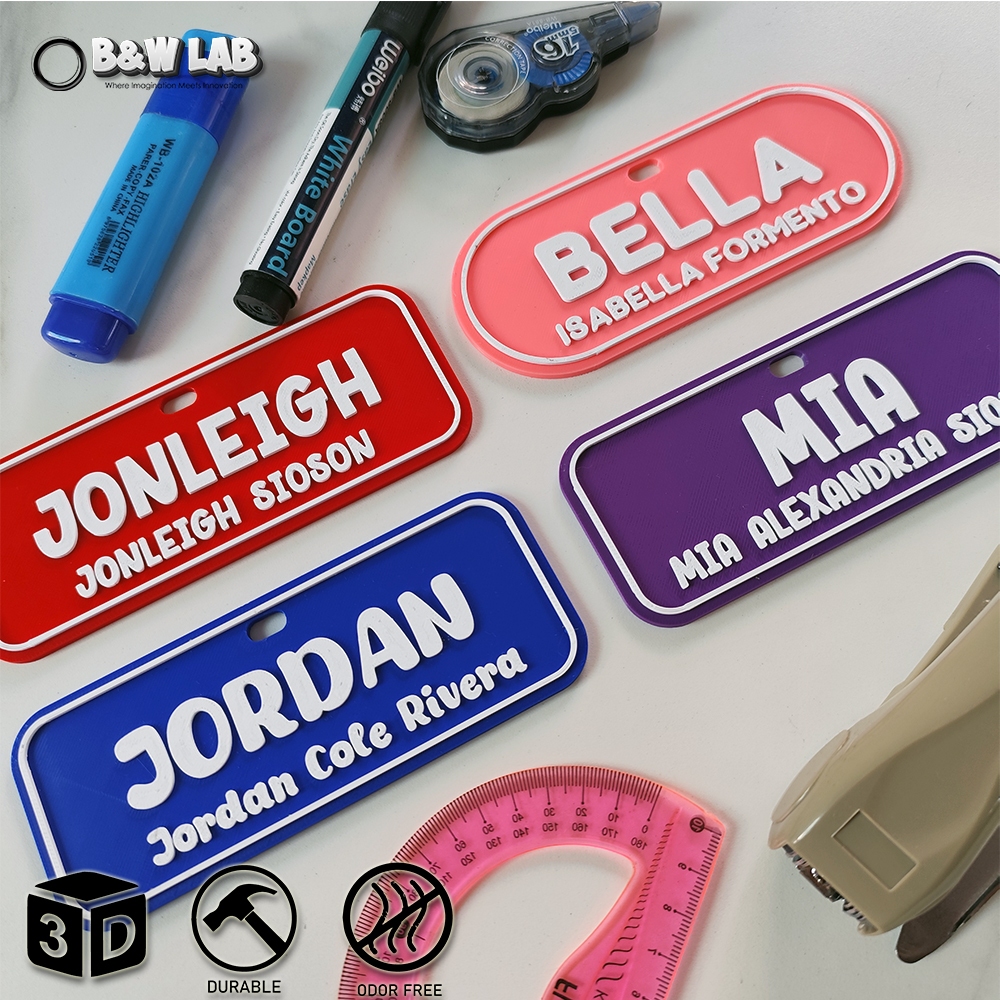 School Student Name Tag Name Plate 3d Printed Customized | Shopee ...
