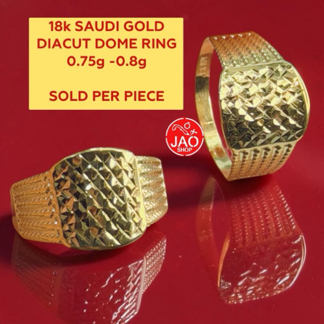 PAWNABLE 18k SAUDI GOLD DOME RING | Shopee Philippines