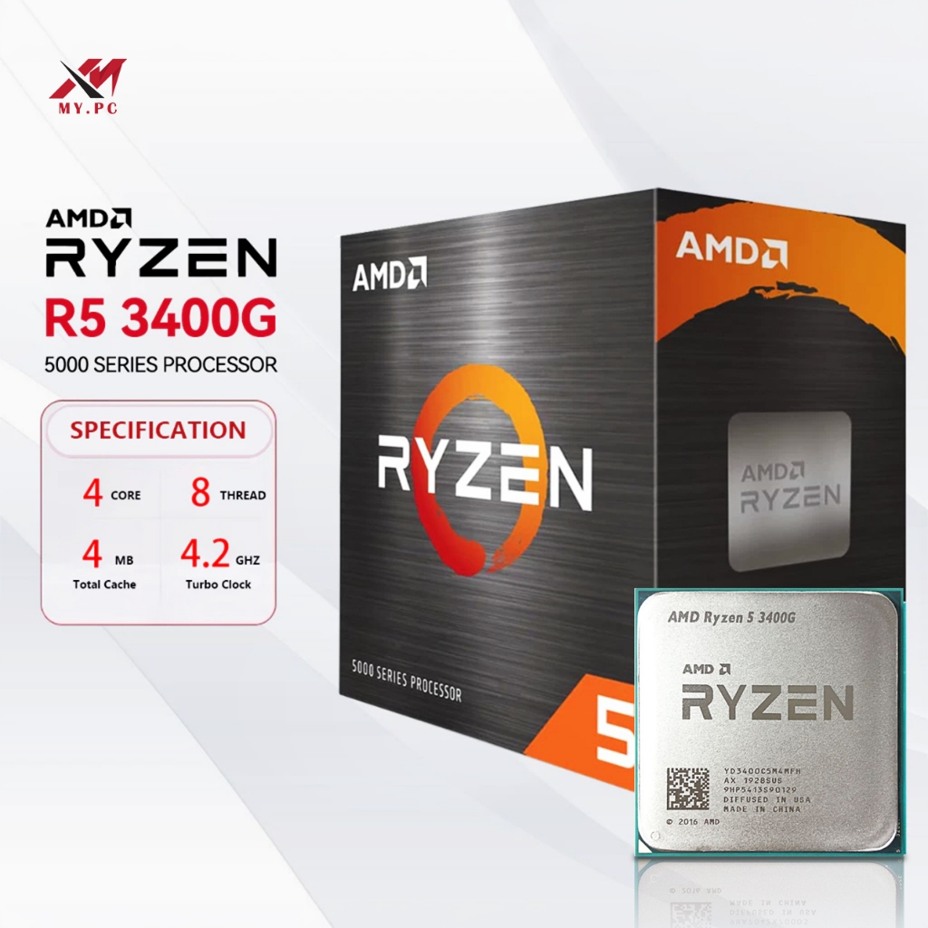 AMD Ryzen 5 3400G R5 3400G 4 Cores 8 Threads CPU Radeon Vega 11 ...