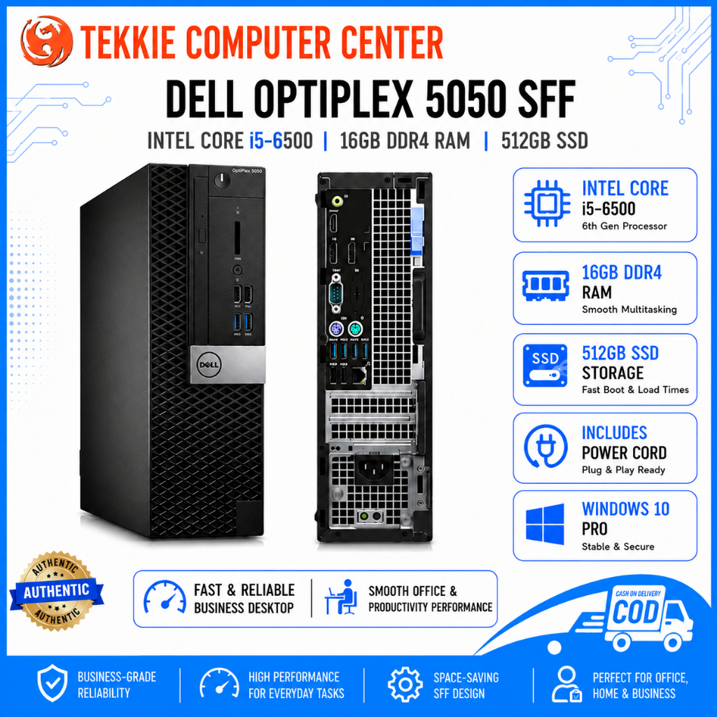 Dell OptiPlex 5050 SFF Desktop PC i5-6500 | 16GB DDR4 RAM | 512GB SSD ...