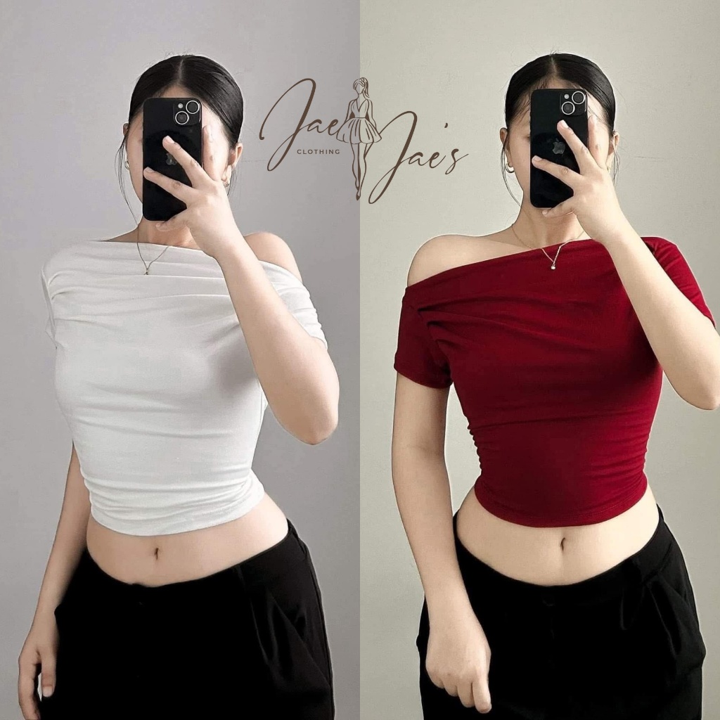 Katelyn Asymmetrical Basic Cotton Double Lining Stretchable Top For ...