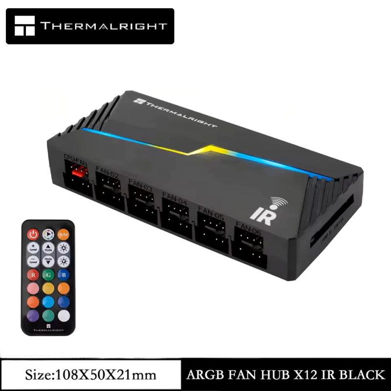 Thermalright TL-ARGB AND FAN HUB X12/X8 IR Fan 4PIN PWM HUB Wireless ...
