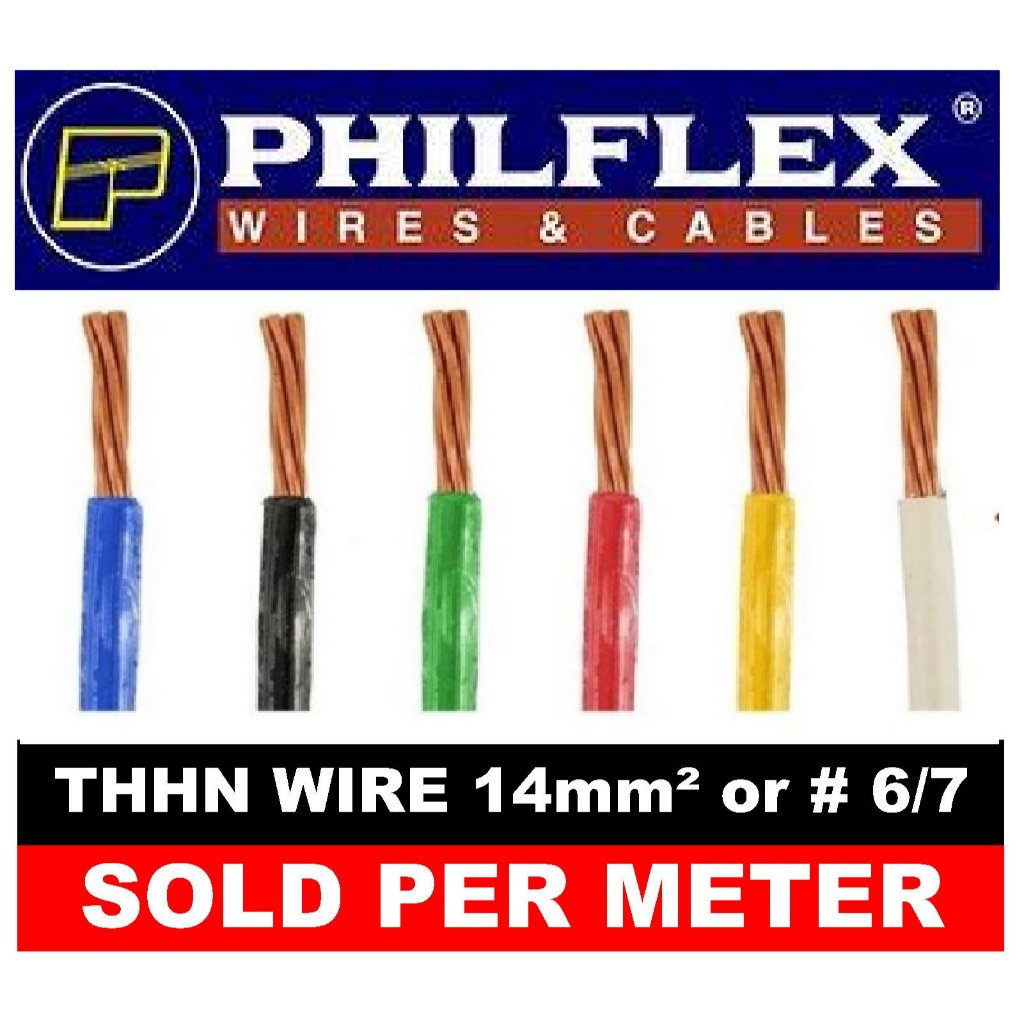 PHILFLEX THHN WIRE SIZE 14mm2 OR 6 (SOLD PER METER) | Shopee Philippines