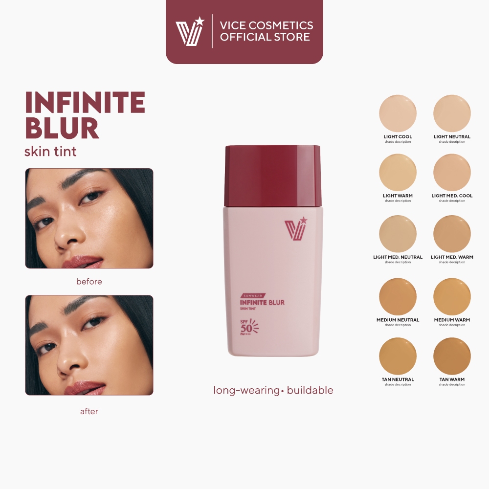 VICE CO. SUNWEAR Infinite Blur Skin Tint SPF 50 PA++++ | Shopee Philippines