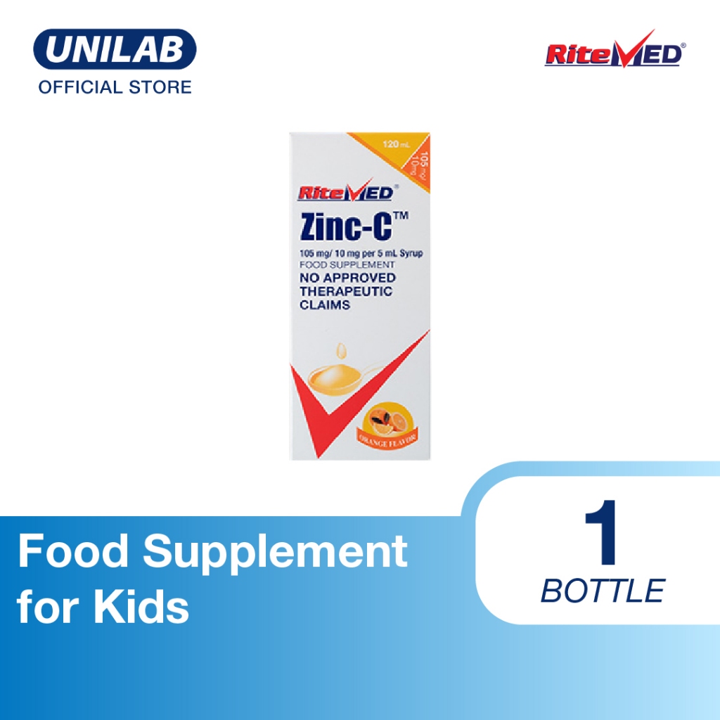 Unilab - RiteMED Zinc-C Ascorbic+Zinc 105 mg/10 mg per 5 mL Syrup 1 ...