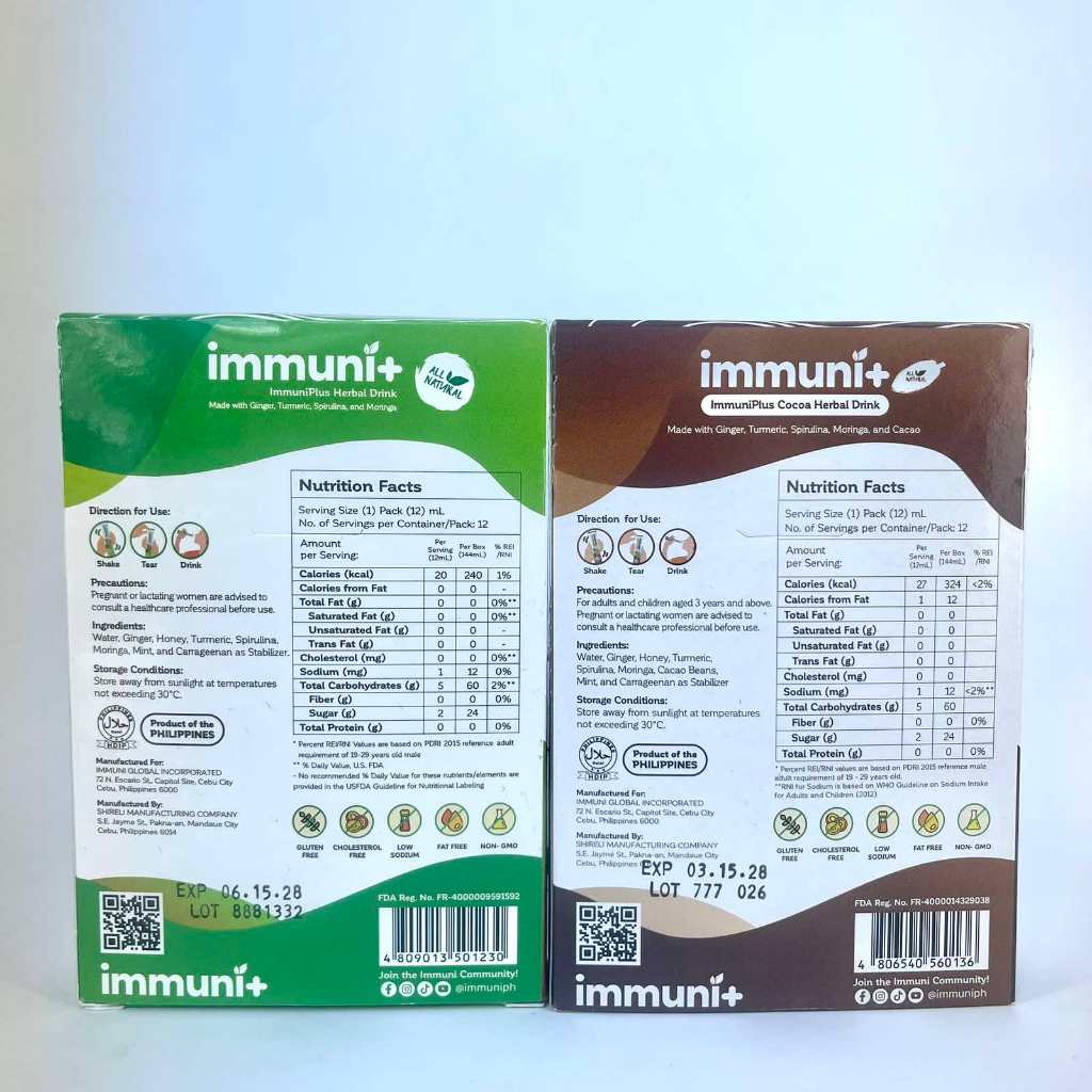 Immuni+ ImmuniPlus Herbal Drink (Ready to Drink) 12 Sachets x 12 mL ...