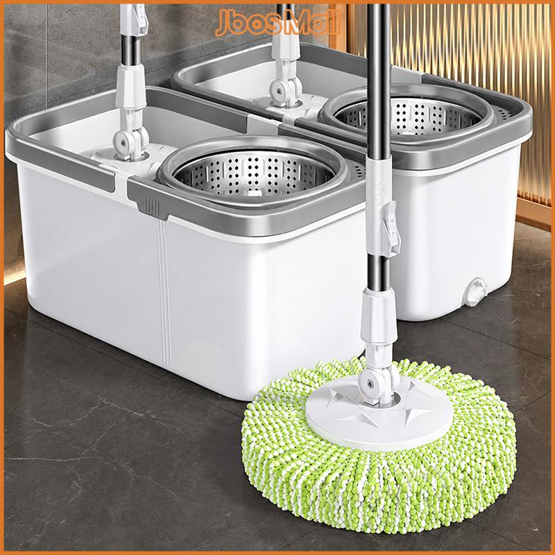 Jbos Mop With Spinner Stainless Steel Rod 360 Easy Rotating Dual Drive ...