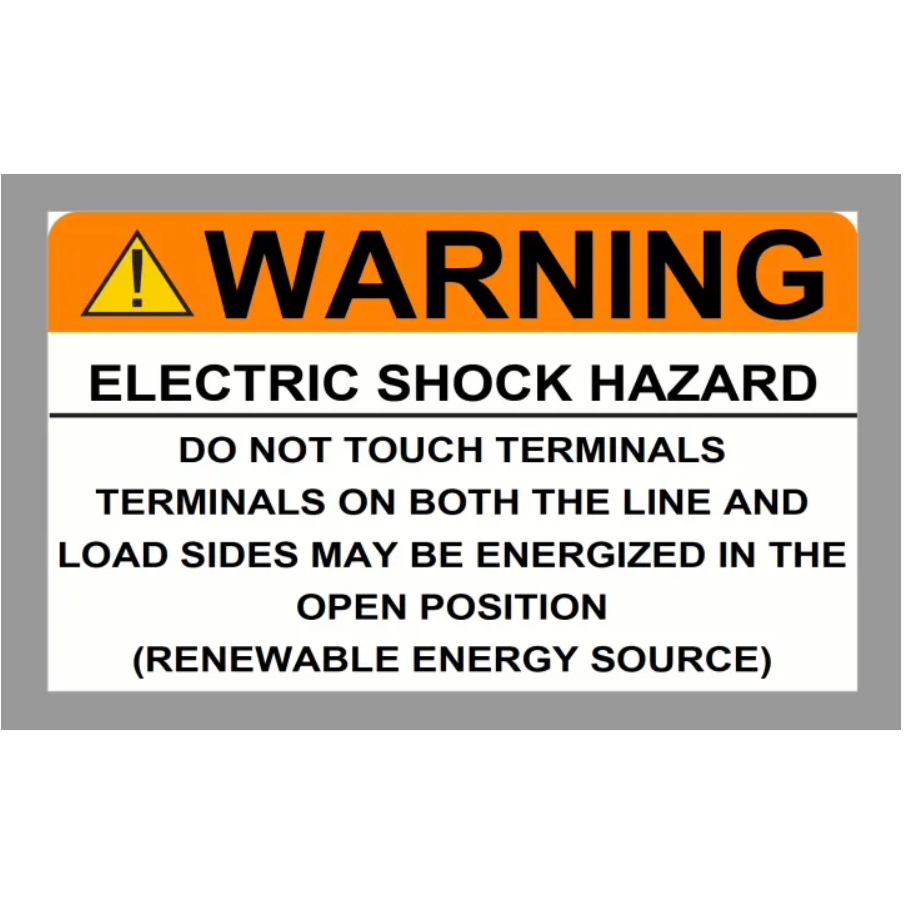 Solar PV Photovoltaic System Do Not Touch Terminals Renewable Energy ...