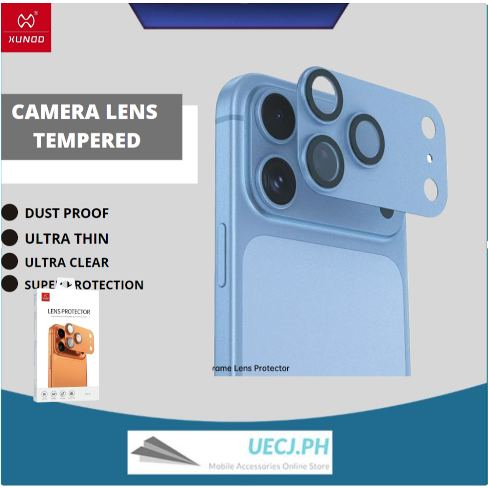 XUNDD XDTG-005 ALUMINUM ALLOY FRAME CAMERA LENS Protector FOR IPHONE 18 ...