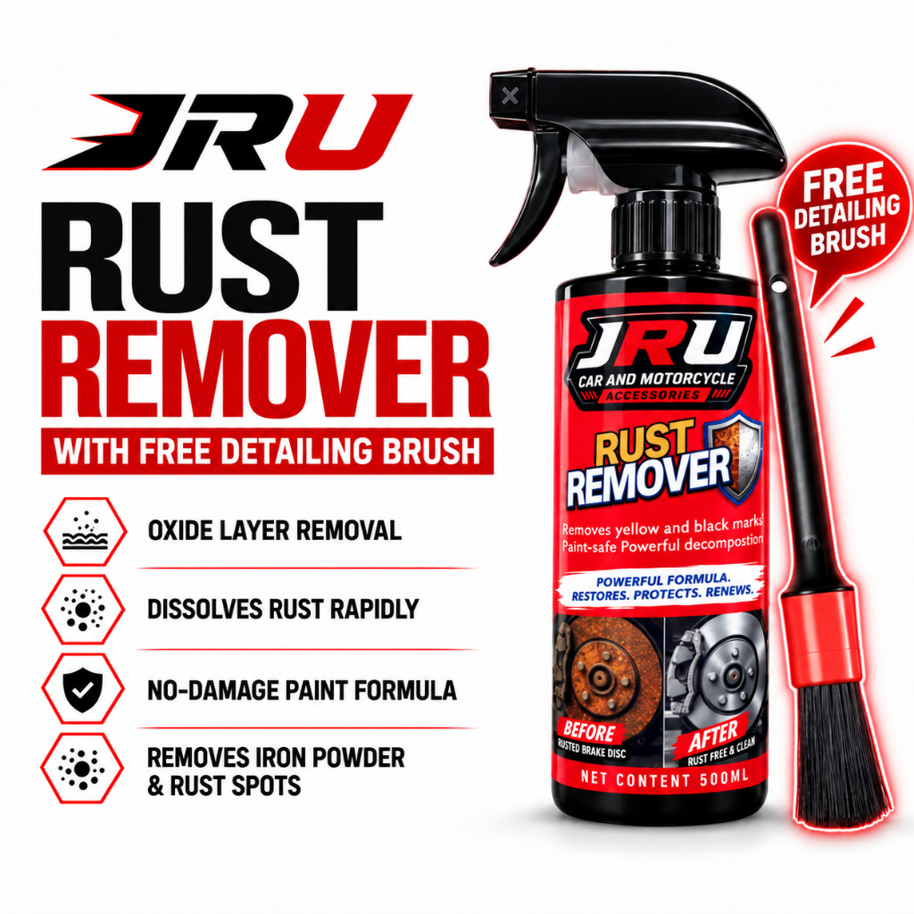 JRU Rust Remover 500ml W/ Free Detailing Brush Powerful Rust Dissolver ...