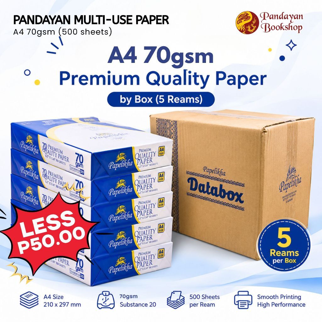 1BOX Papelikha Premium Paper LESS 50pesos! 5REAMS/BOX (500 Sheets 70gsm ...
