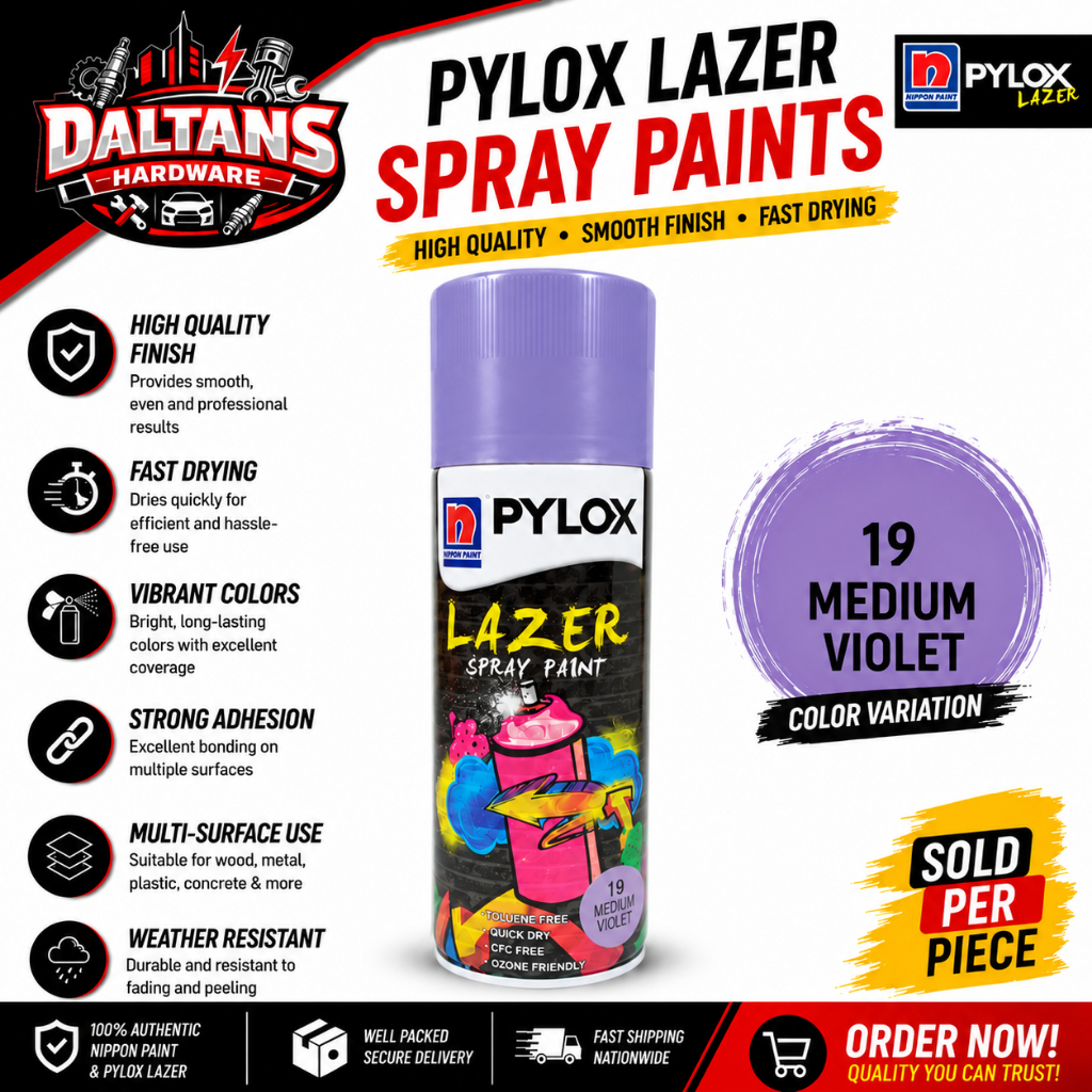 PYLOX #19 MEDIUM VIOLET ORIGINAL LAZER SPRAY PAINT 400CC | Shopee ...