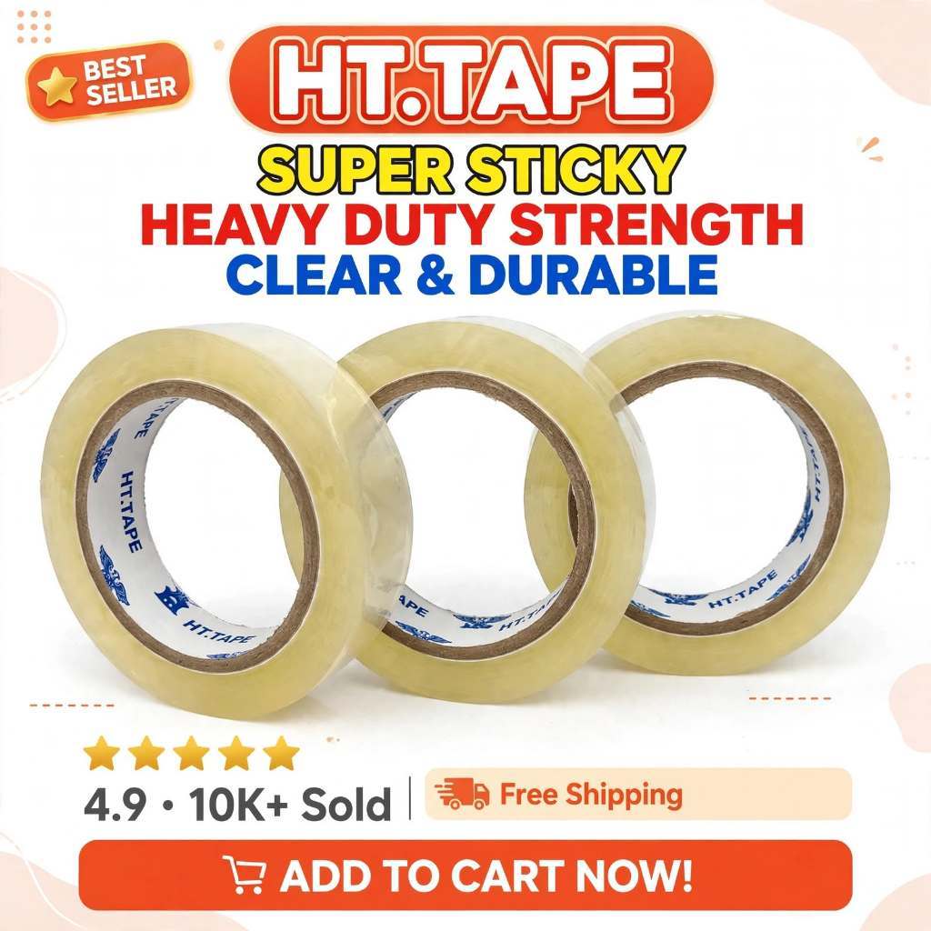 10PCS Clear Packaging Tape 3/4 Inch 18mm x 100M Transparent Sealing ...