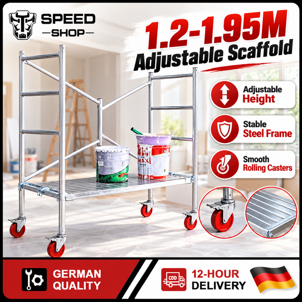 Heavy Duty Folding Scaffolding Work Platform with Adjustable Ladder ...