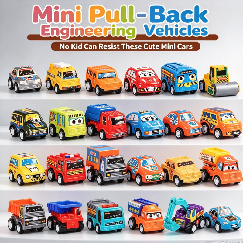 50 PCS Cute Mini Pull Back Car Toys for children Versatile Vehicle ...