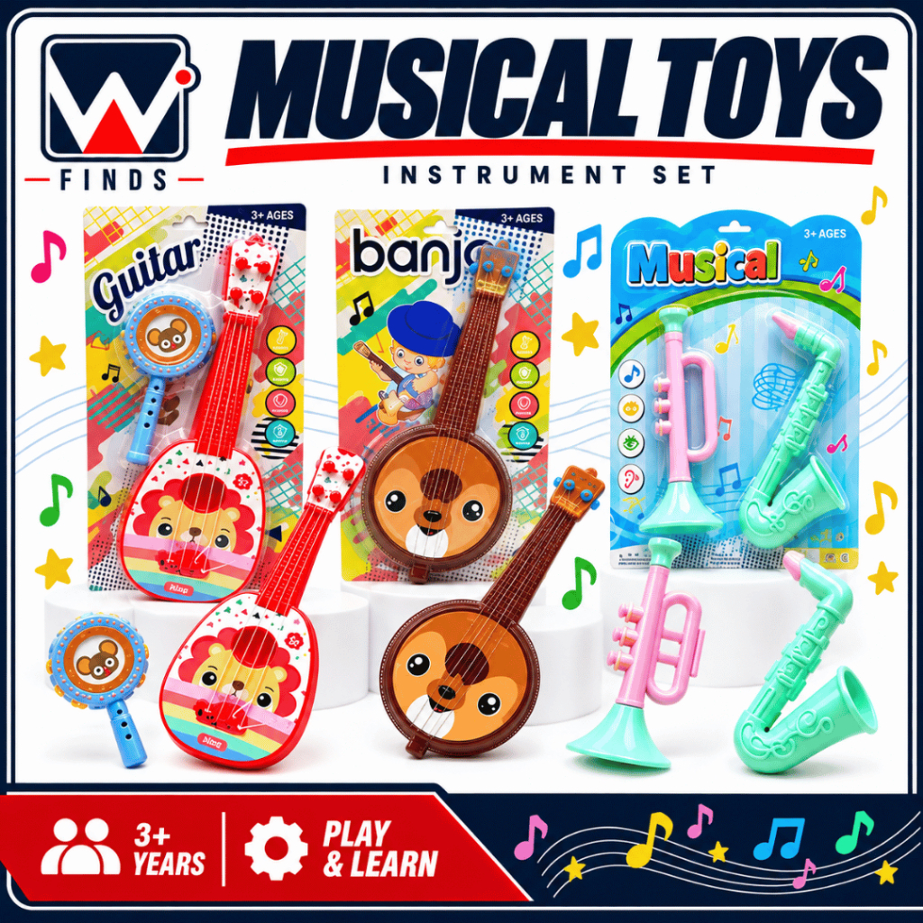 Mini Toy Guitar Banjo Trumpet Saxophone for Kids Musical Instruments ...
