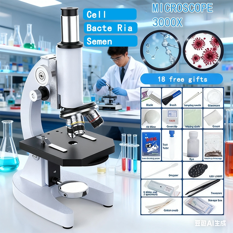 Biological Microscope LED Light 1200 3000X Microscope For Laboratory ...
