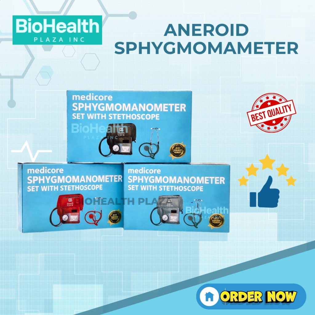 Medicore Aneroid Sphygmomanometer Set (BP Monitor & Stethoscope ...
