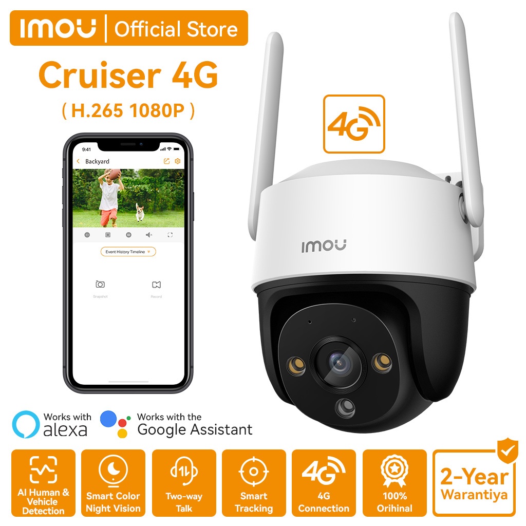 IMOU Cruiser 4G 1080P Security CCTV Wireless Outdoor Camera Connect to ...