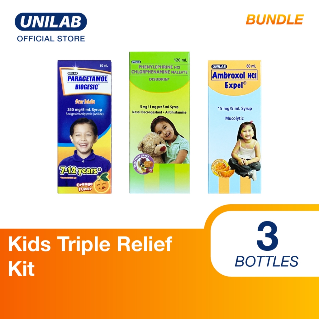 Kids Triple Relief Kit for Fever, Cough & Colds | Shopee Philippines