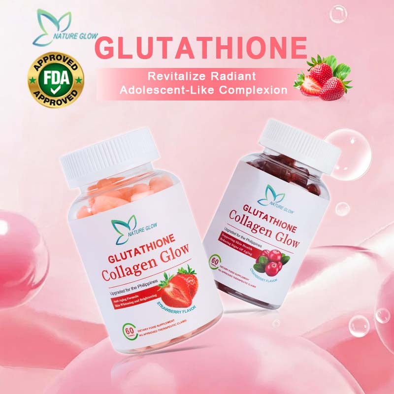 NATURE GLOW Collagen Glow Glutathione Original Whitening Skin Anti-Aging  Vitamin C 60 Gummies