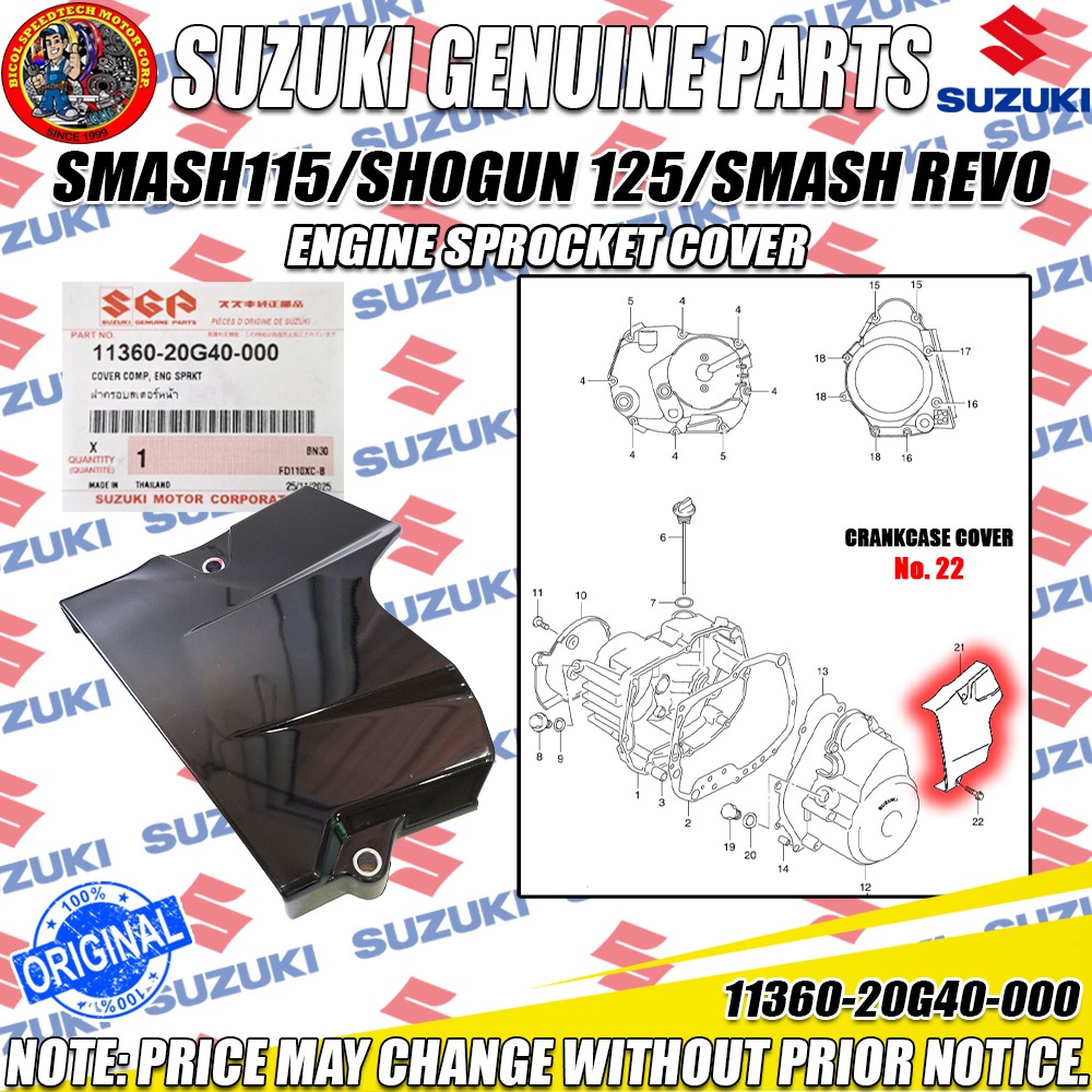 SMASH 115/SHOGUN 125/SMASH REVO ENGINE SPROCKET COVER (SGP) (Genuine ...