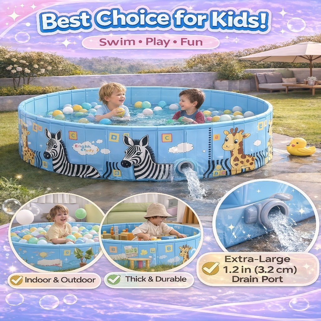 Non-Inflatable Swimming Pool For Kids Multipurpose Foldable Ball Pit ...