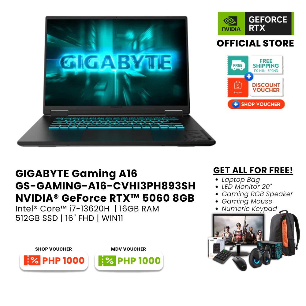 Gigabyte Gaming Laptop GS-GAMING-A16-CVHI3PH893SH 7-13620H 16GB 512GB ...