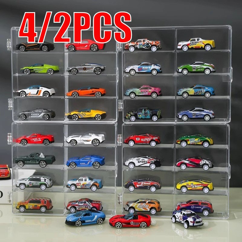 8 Slot Car Model Acrylic Display Case Dustproof Toy Car Storage Box 1: ...