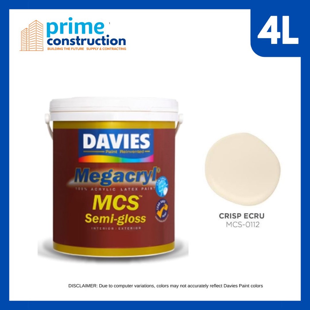 DAVIES MEGACRYL MCS Semi-gloss Crisp Ecru | Shopee Philippines