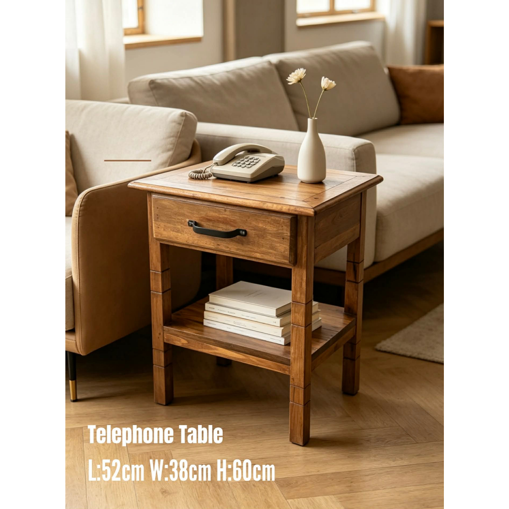 Solid Wood Telephone Table/ Side Table/ Bedside Table | Shopee Philippines