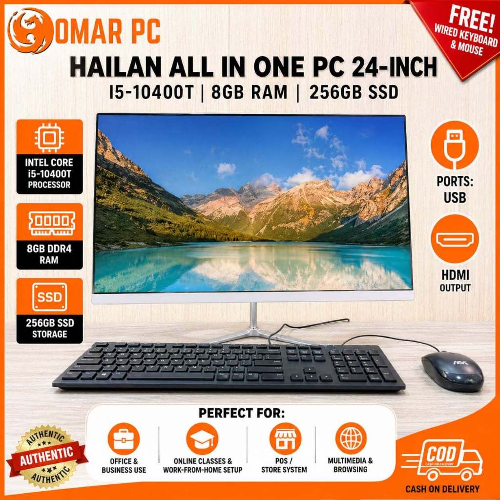Hailan 24-Inch All-in-One PC | Intel Core i5-10400T | 8GB RAM | 256GB ...
