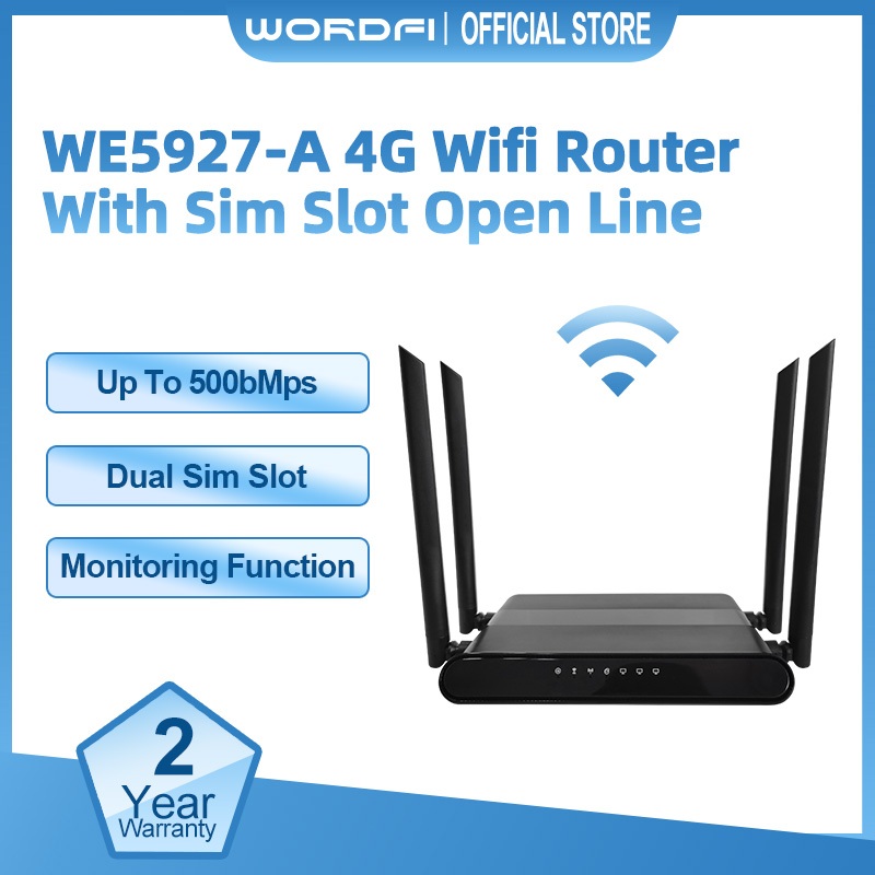 WORDFI WE5927-A 4G Wifi Router With Sim Slot 500Mbps 100M Lan Ports ...
