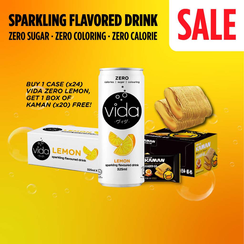 VIDA ZERO LEMON 325MLx24 (June 22, 2026 expiry) + FREE 1 pack KAMAN ...