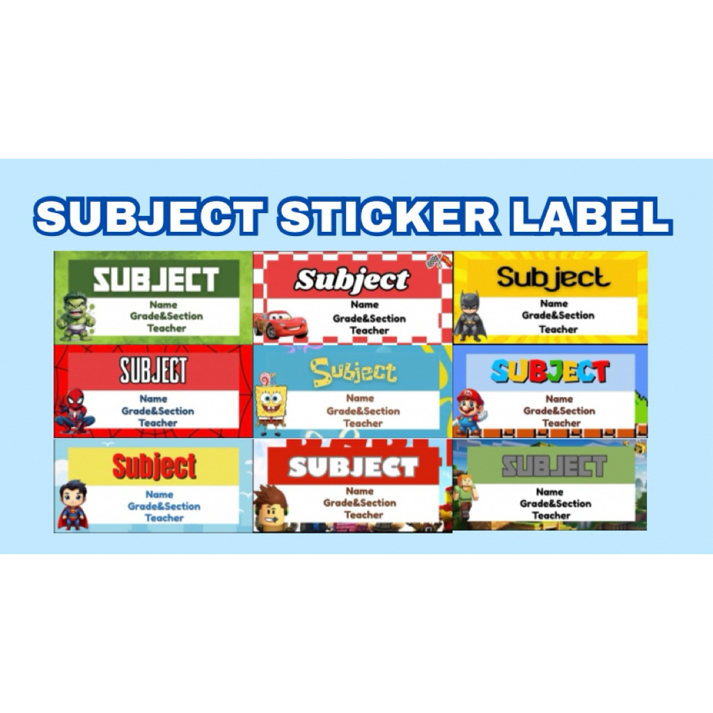 10pcs SUBJECT STICKER LABEL | Shopee Philippines