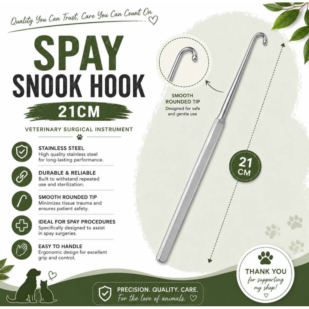 SPAY SNOOK HOOK 8.26” Veterinary surgical instrument | Shopee Philippines