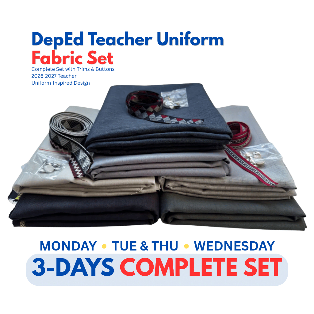 DepEd Female Teacher Uniform 2026-2027 Fabric Set (3-Day) | Blouse ...